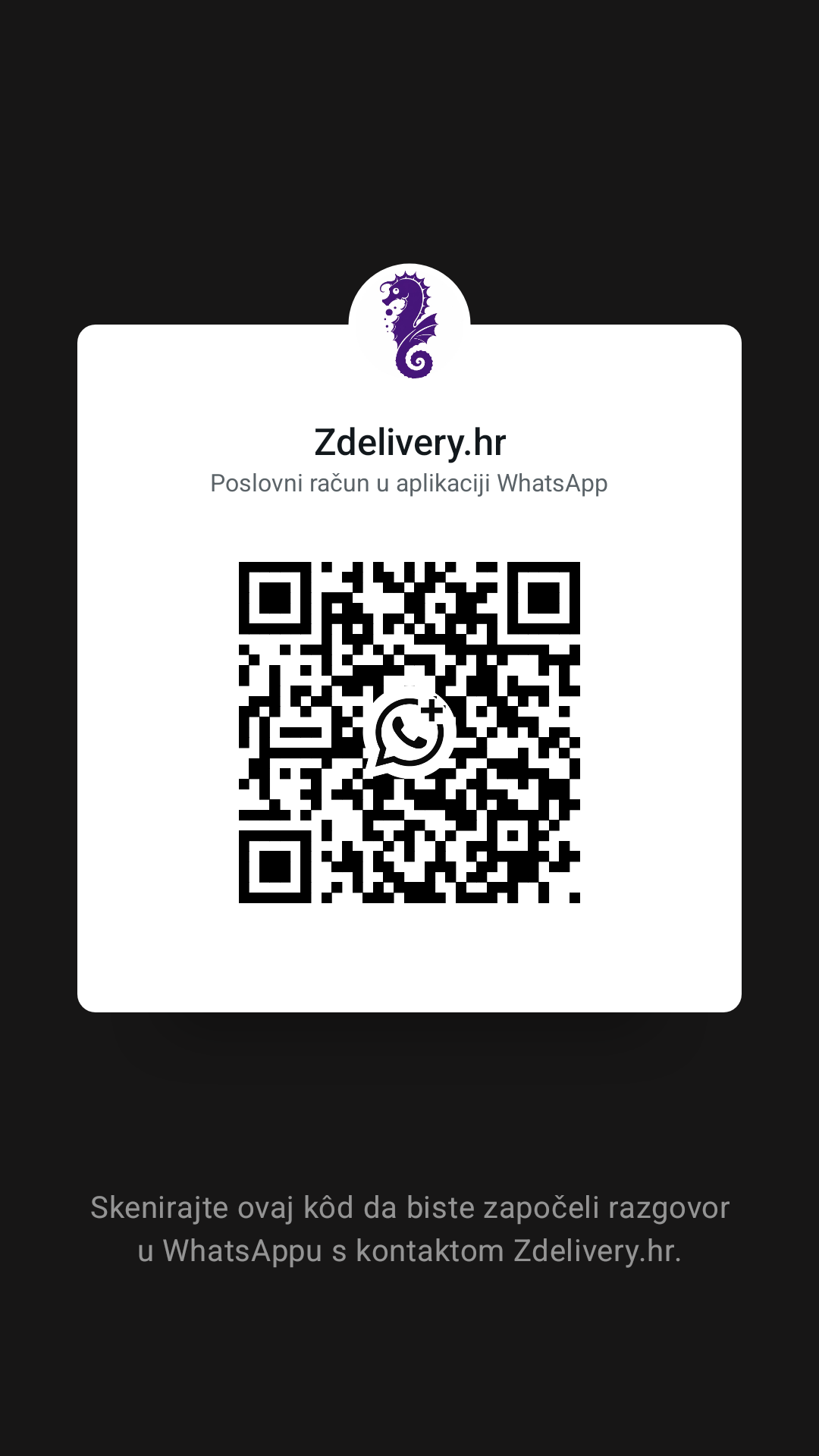 ZDelivery WhatsApp QR kod